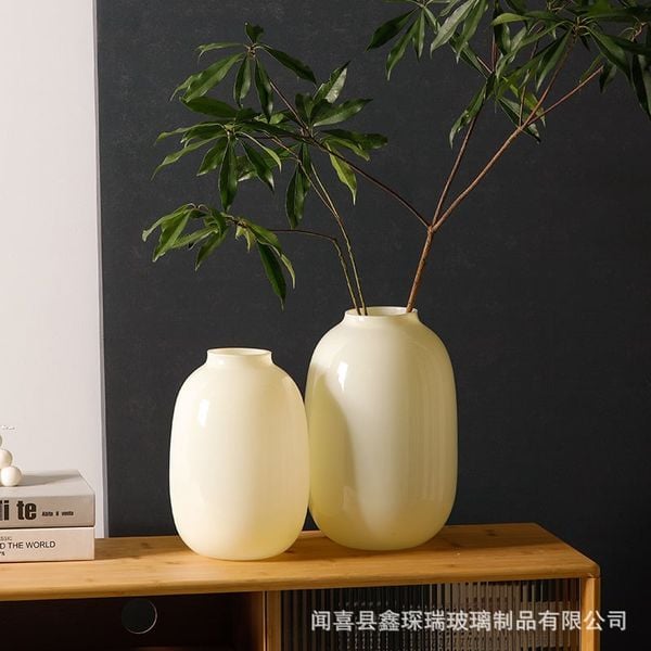 Bình Hoa Thủy Tinh Vàng Gà Con 