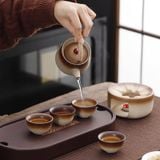  Bộ Ấm Trà Gốm Thô Nung 