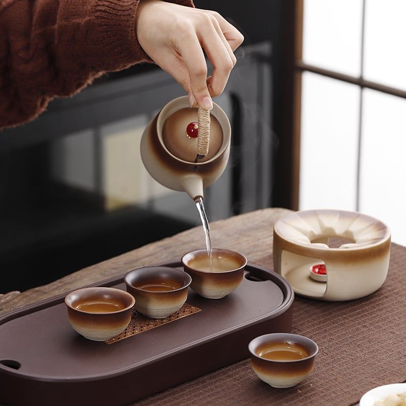  Bộ Ấm Trà Gốm Thô Nung 