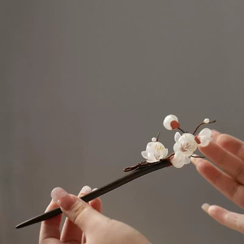  Trâm Cài Tóc Hoa Mai Nhung Lụa 