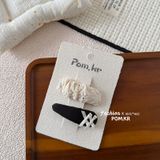  Kẹp Nơ Trắng Đen 