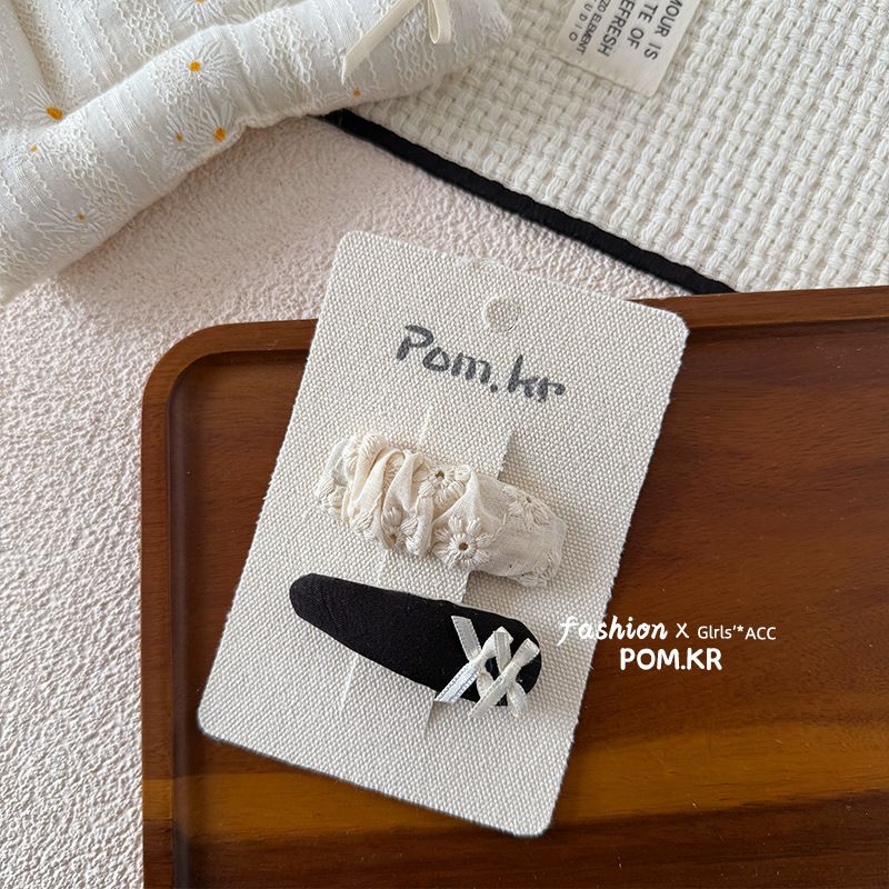  Kẹp Nơ Trắng Đen 