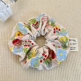  Scrunchie Vải Thêu Hoa 