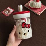  Bình Nước Hello Kitty Quai Đỏ 