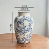  Bình Hoa Sứ Men Lam Trắng 