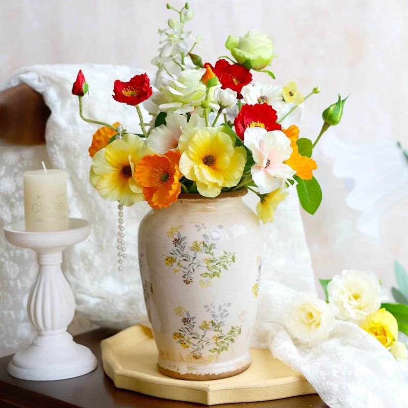  Bình Gốm Hoa Kim Châm 