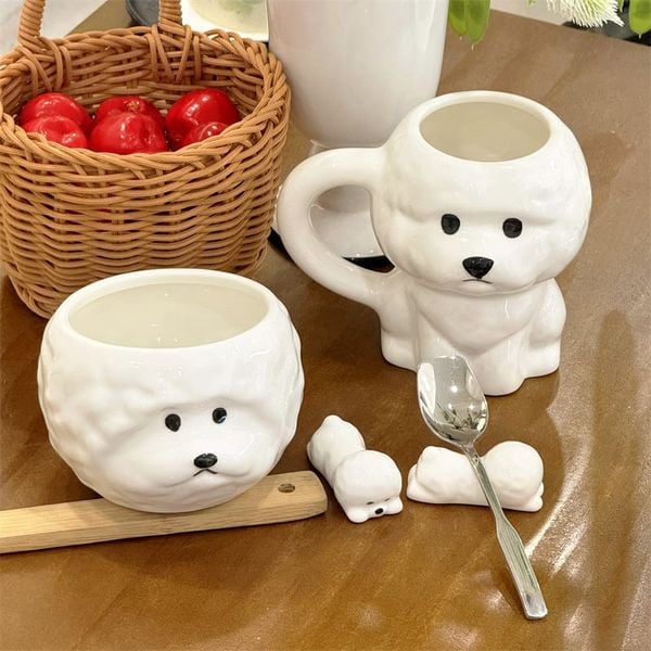  Bát, Cốc, Gác Đũa Gốm Cún Xù 
