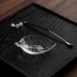  Đĩa Lá Thủy Tinh Kèm Muỗng Khuấy 