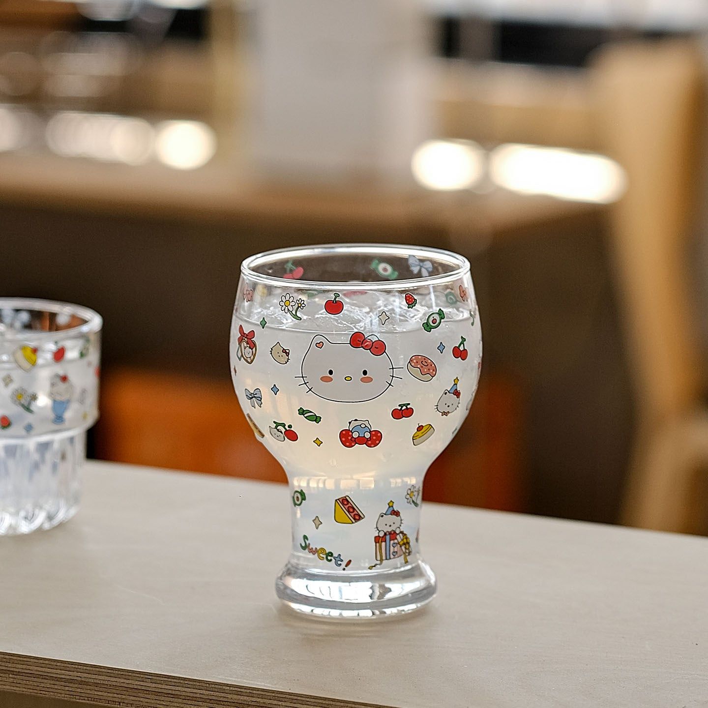  Ly Thủy Tinh Kitty Hoạt Hình 