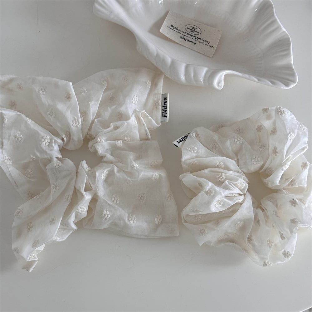  Scrunchies Thêu Hoa Nhỏ 