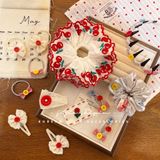  Scrunchie Cherry Viền Đỏ 