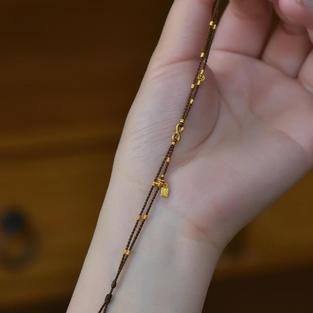  Vòng Tay Chỉ Nâu Kim Phúc 