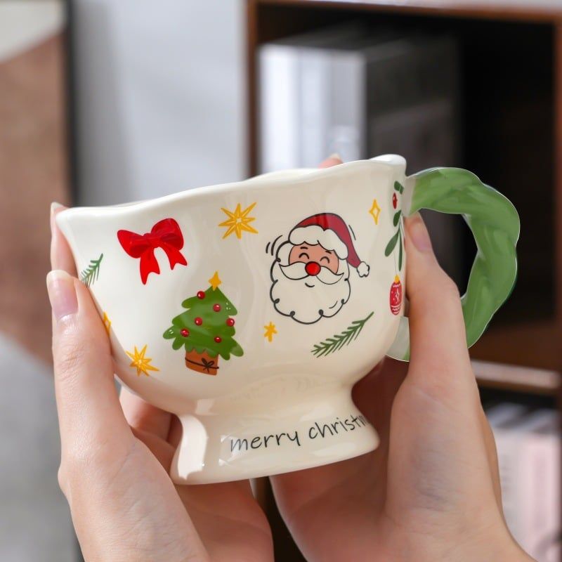  Cốc Gốm Merry Christmas Quai Bện 