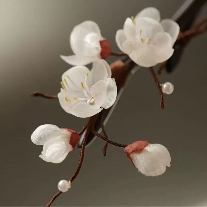  Trâm Cài Tóc Hoa Mai Nhung Lụa 
