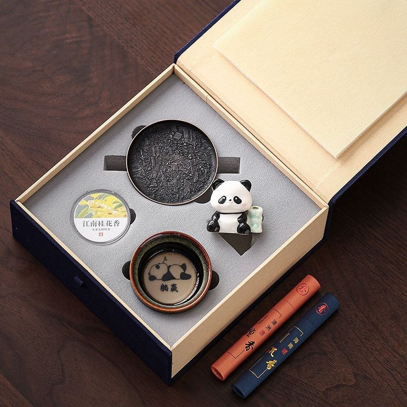  Set Trầm Hương & Chén Trà Gấu Mèo 