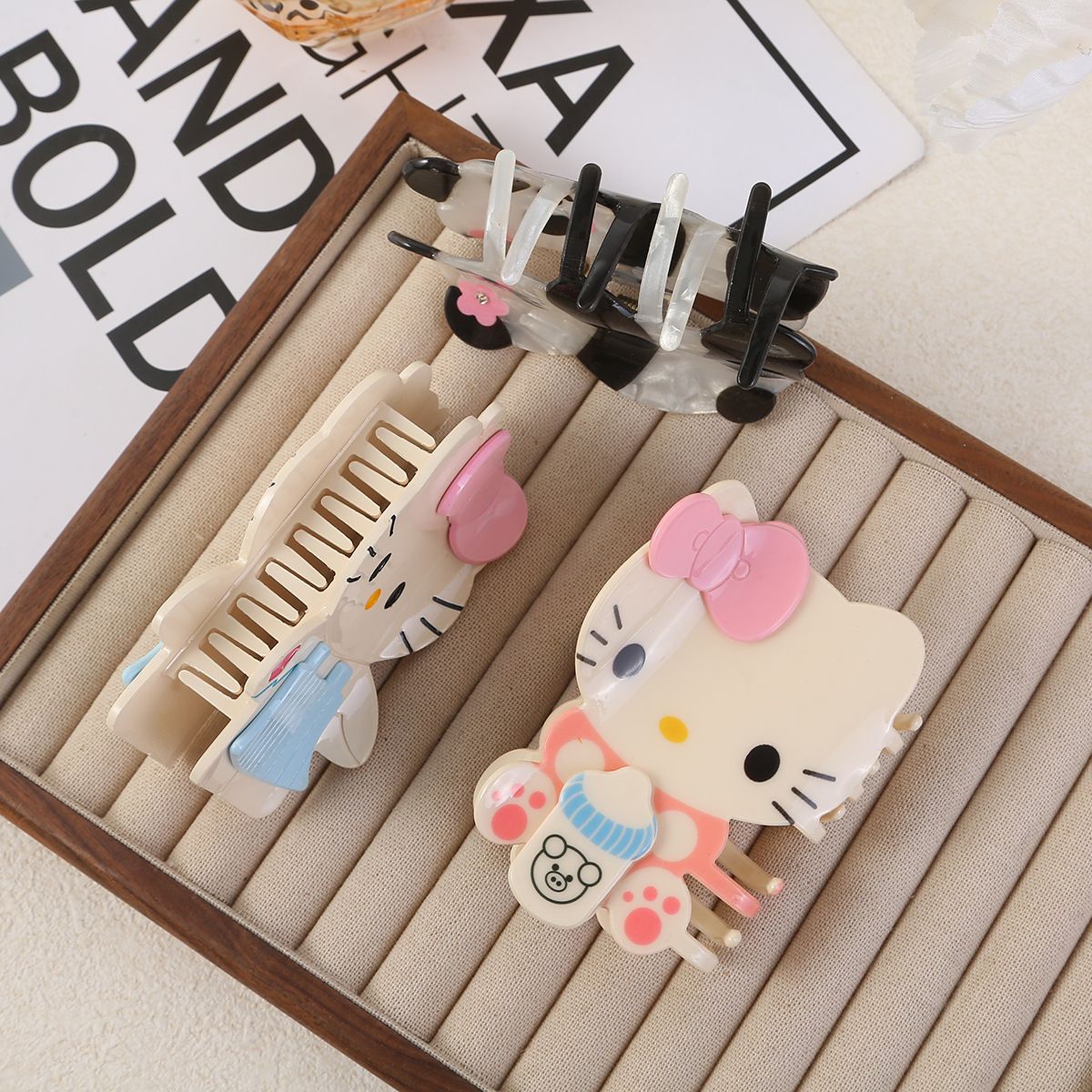  Kẹp Tóc Hello Kitty Nơ Hồng 