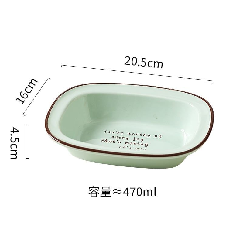  Đĩa Sứ Viền Màu Minimal 