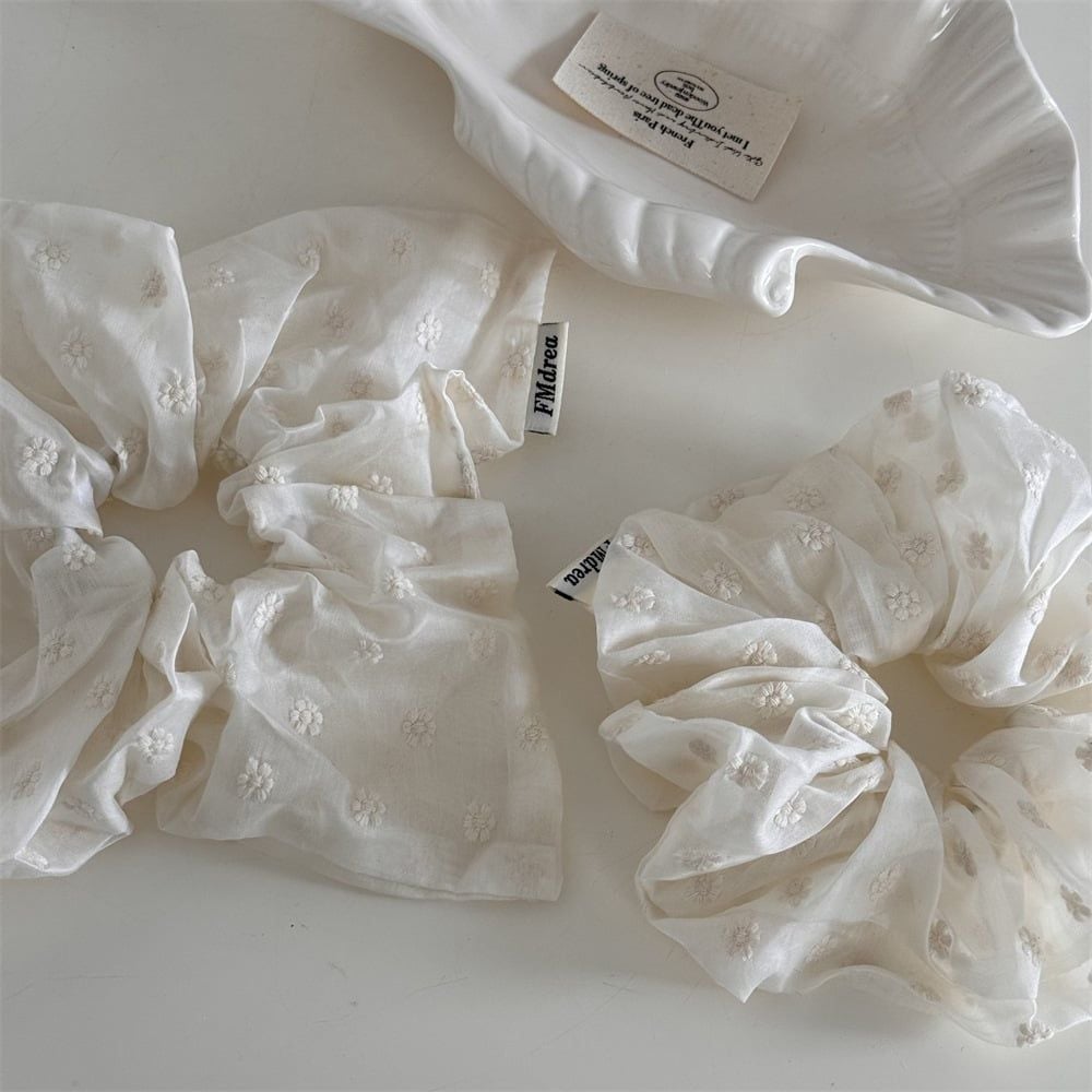  Scrunchies Thêu Hoa Nhỏ 