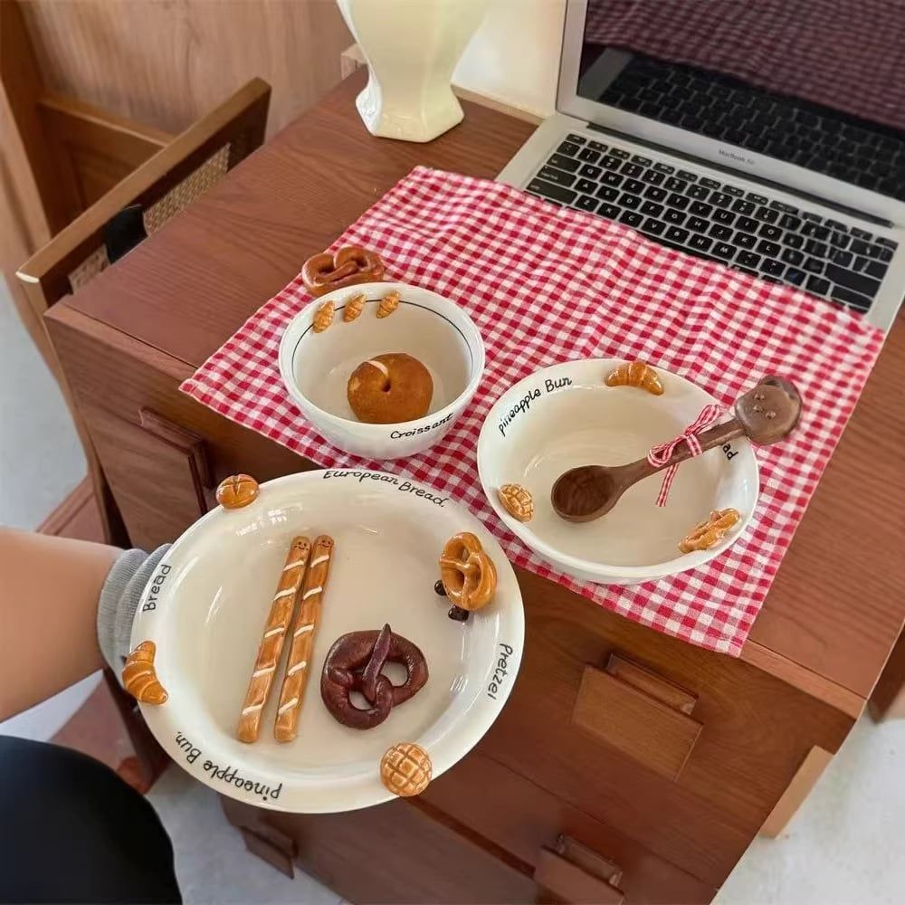  Bát, Đĩa Gốm Bread 