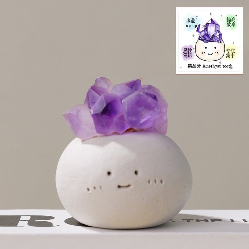  Đá Thô Thạch Anh Tím Hình Hạt Đậu 