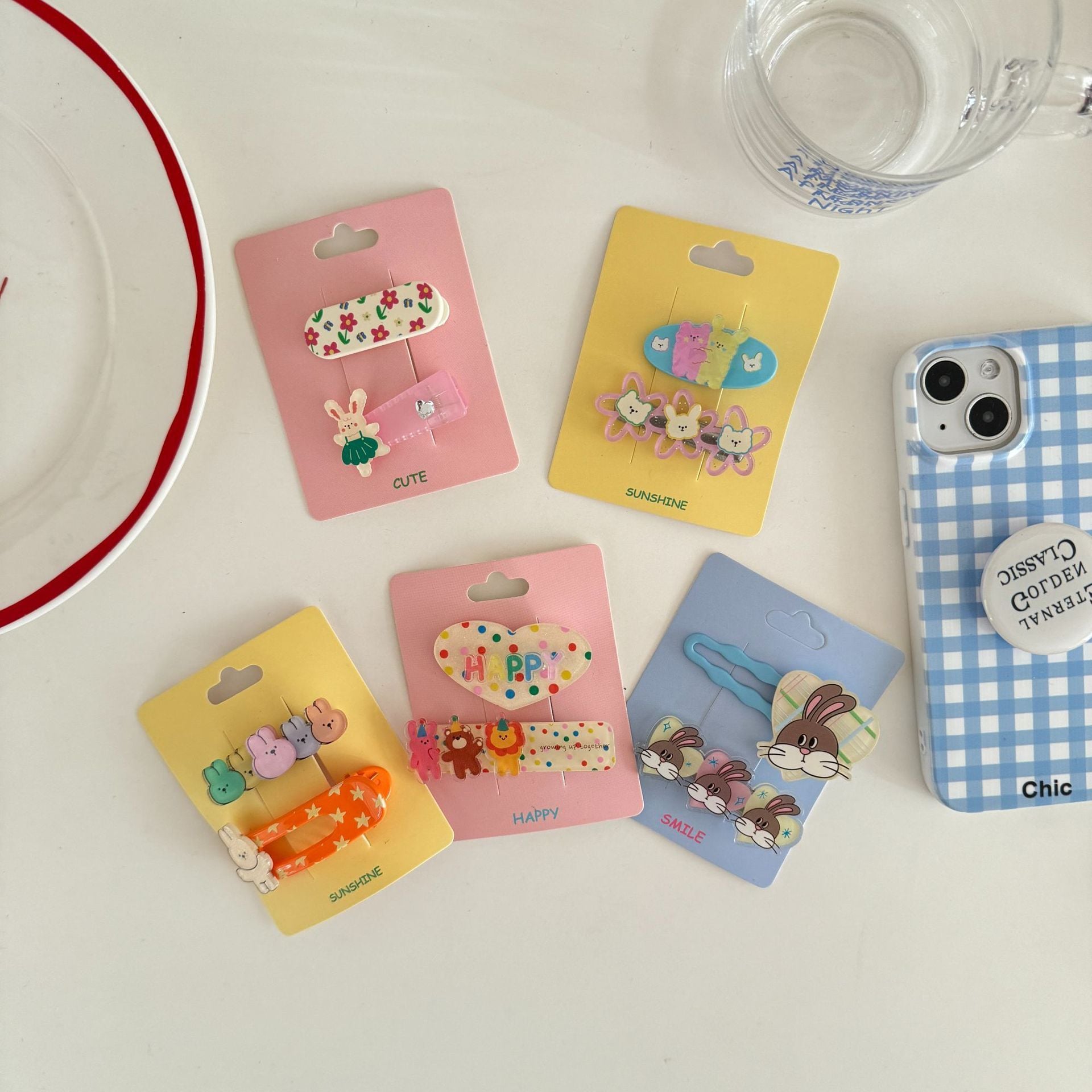  Set Kẹp Tóc Thỏ Gấu Ngôi Sao 