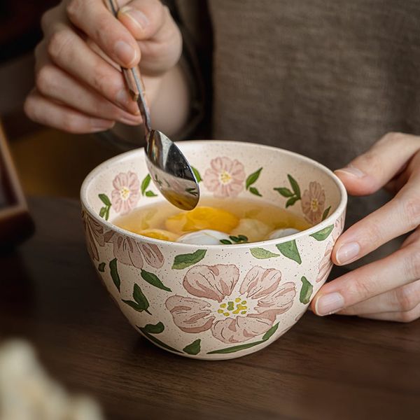  BST Bát Sứ Tráng Men Hoa 