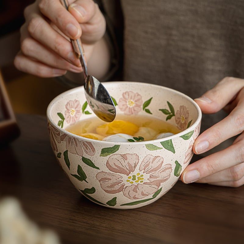  BST Bát Sứ Tráng Men Hoa 