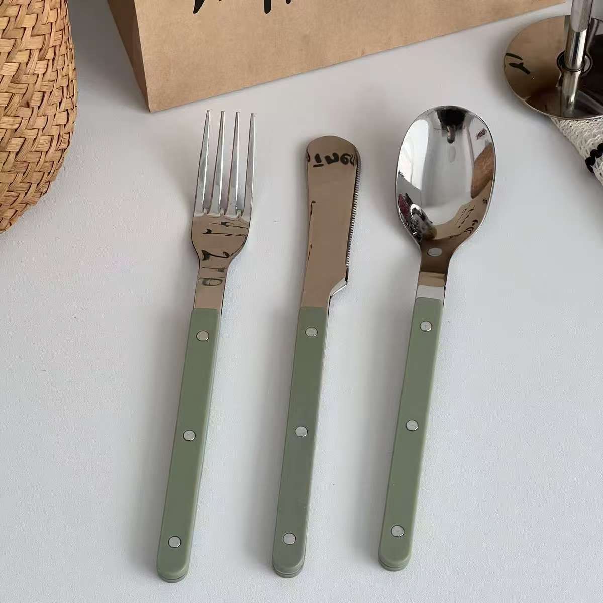  Thìa Dao Dĩa Olive Cream 