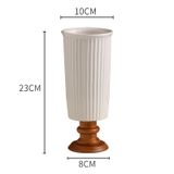  Bình Hoa Gốm Đế Gỗ Retro 