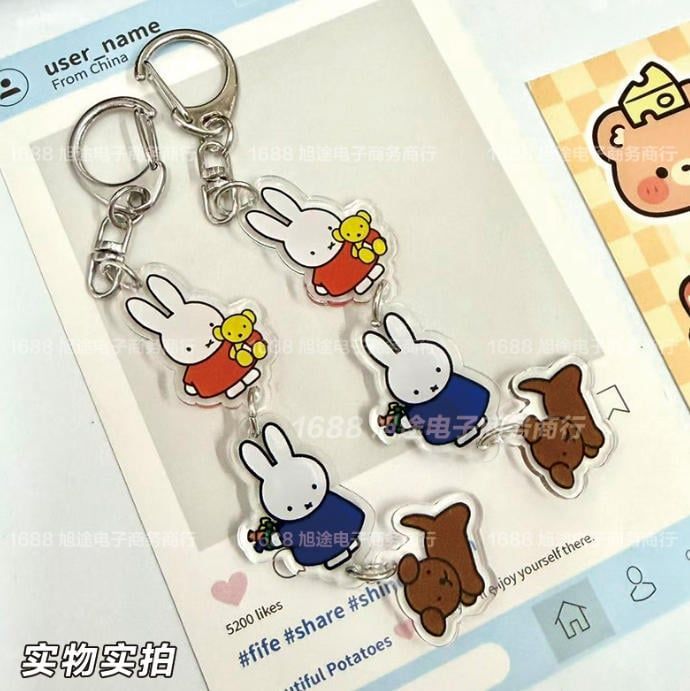  Móc Khóa 3 Chú Thỏ Miffy Dễ Thương 