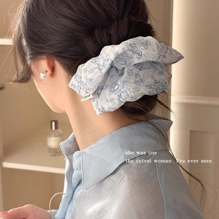  Scrunchie Hoa Xanh Vintage 