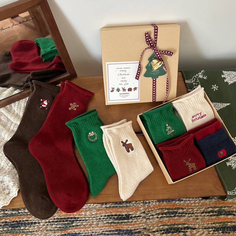  Tất, Set Tất Thêu Giáng Sinh 