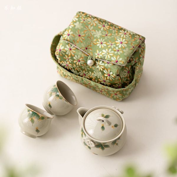  Bộ Ấm Trà Osmanthus Vẽ Tay 