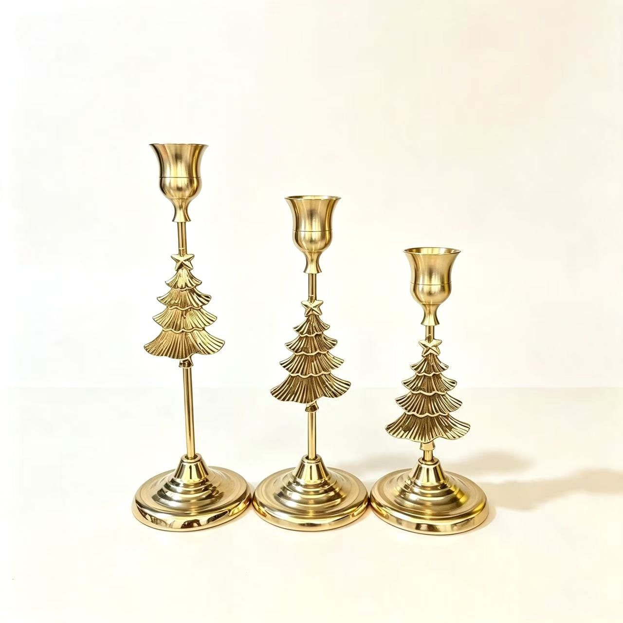  Bộ 3 Giá Đỡ Nến Giáng Sinh Kim Loại Retro 