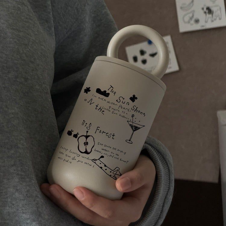  Cốc Giữ Nhiệt Doodle Quai Tròn 