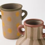  Bình Gốm Vintage Sọc Nâu 