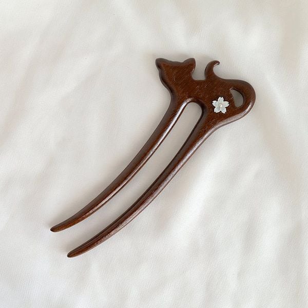  Trâm Cài Tóc Mèo Gỗ Đàn Hương 