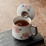  Cốc Trà Hoa Mẫu Đơn 