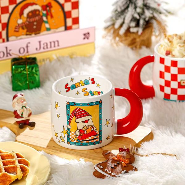  Cốc Gốm Giáng Sinh Quai Đỏ 