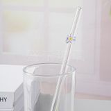  Ống Hút Thủy Tinh Cong Charm Hoa Quả 