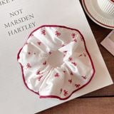  Scrunchie Trắng Nơ Đỏ 