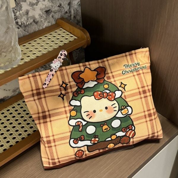  Túi Kẻ Sọc Đựng Đồ Cá Nhân Hello Kitty 