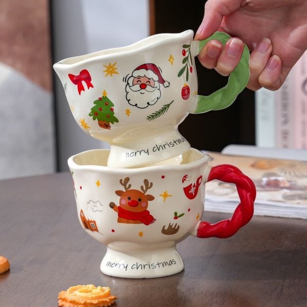  Cốc Gốm Merry Christmas Quai Bện 