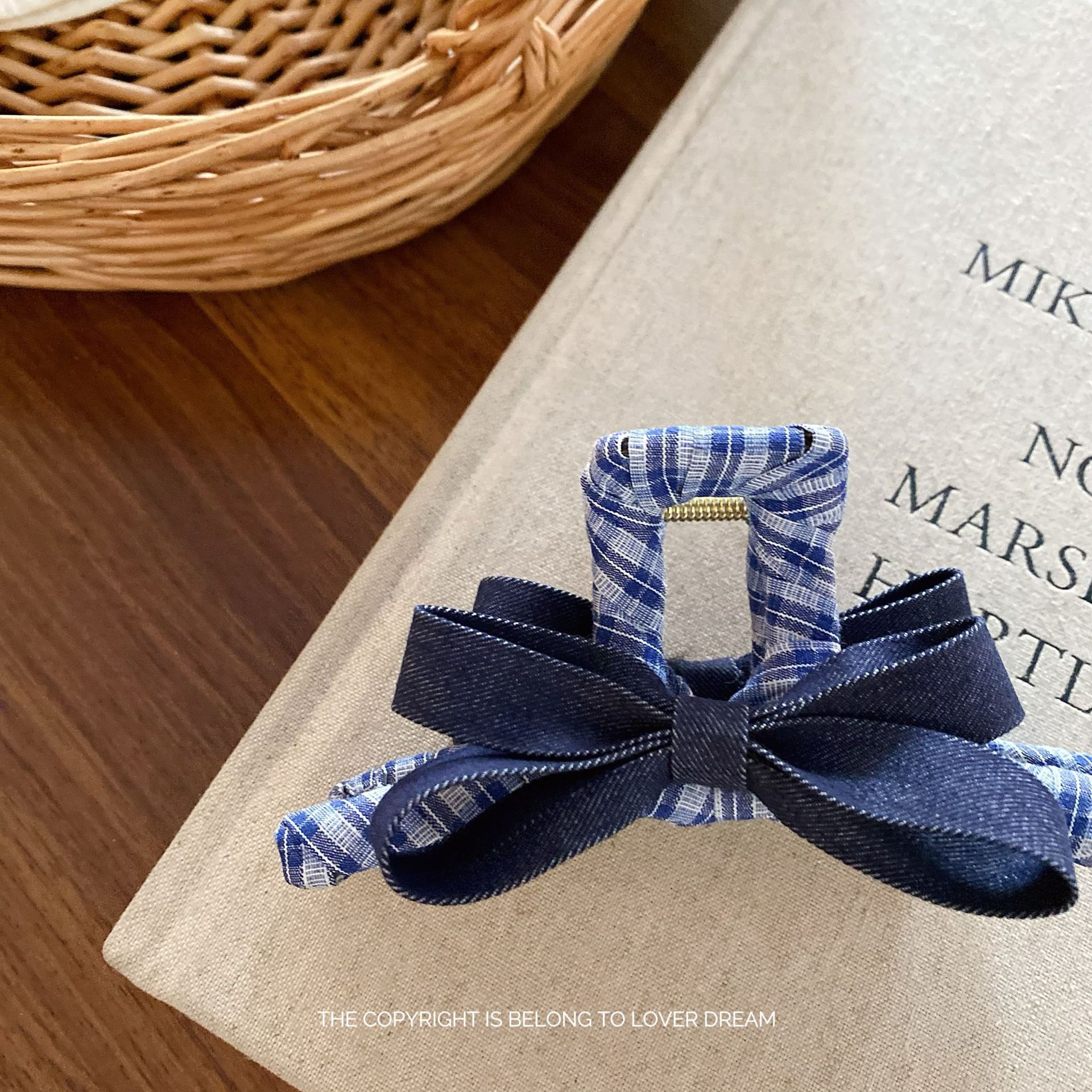  Kẹp Tóc Nơ Vải Jean 