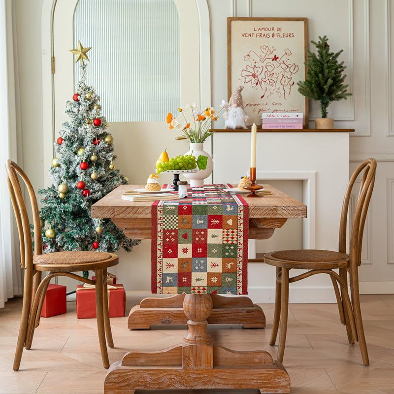  Khăn Trải Bàn Noel Vintage Patchwork 