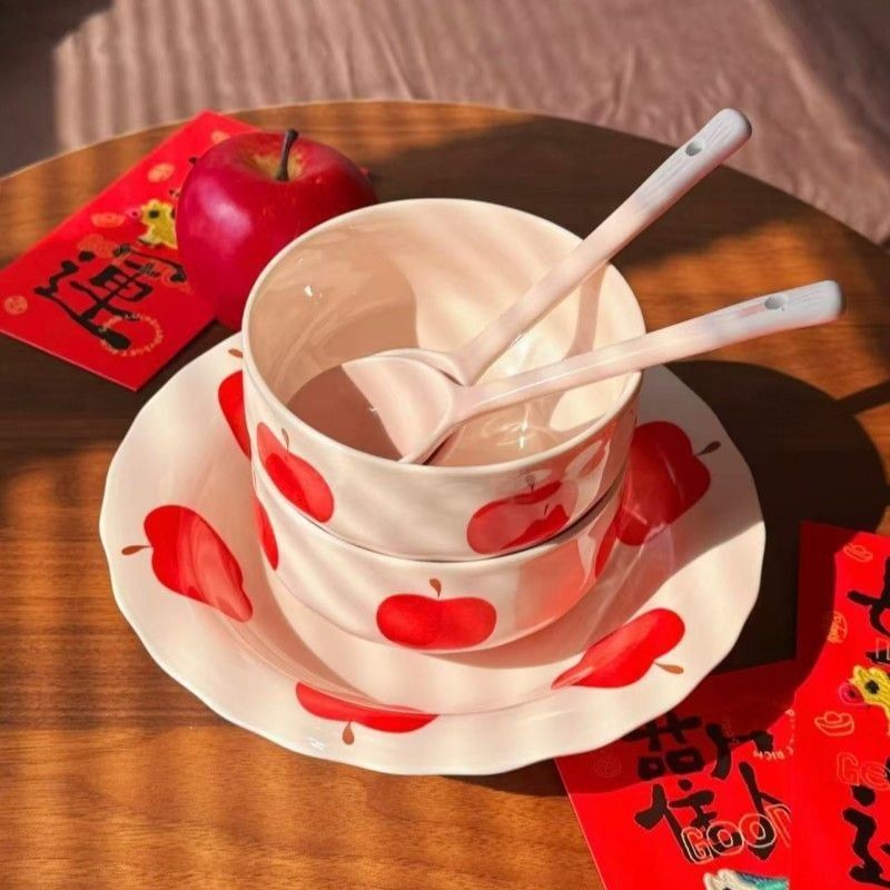  Bát, Đĩa Táo Đỏ 
