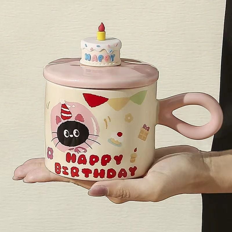  Cốc Mèo Happy Birthday 