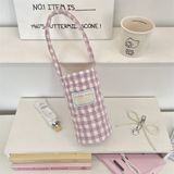  Túi Đựng Cốc - Túi Đựng Bình Nước Caro Pastel 