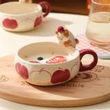  Bát Gốm Mèo Táo Đỏ 