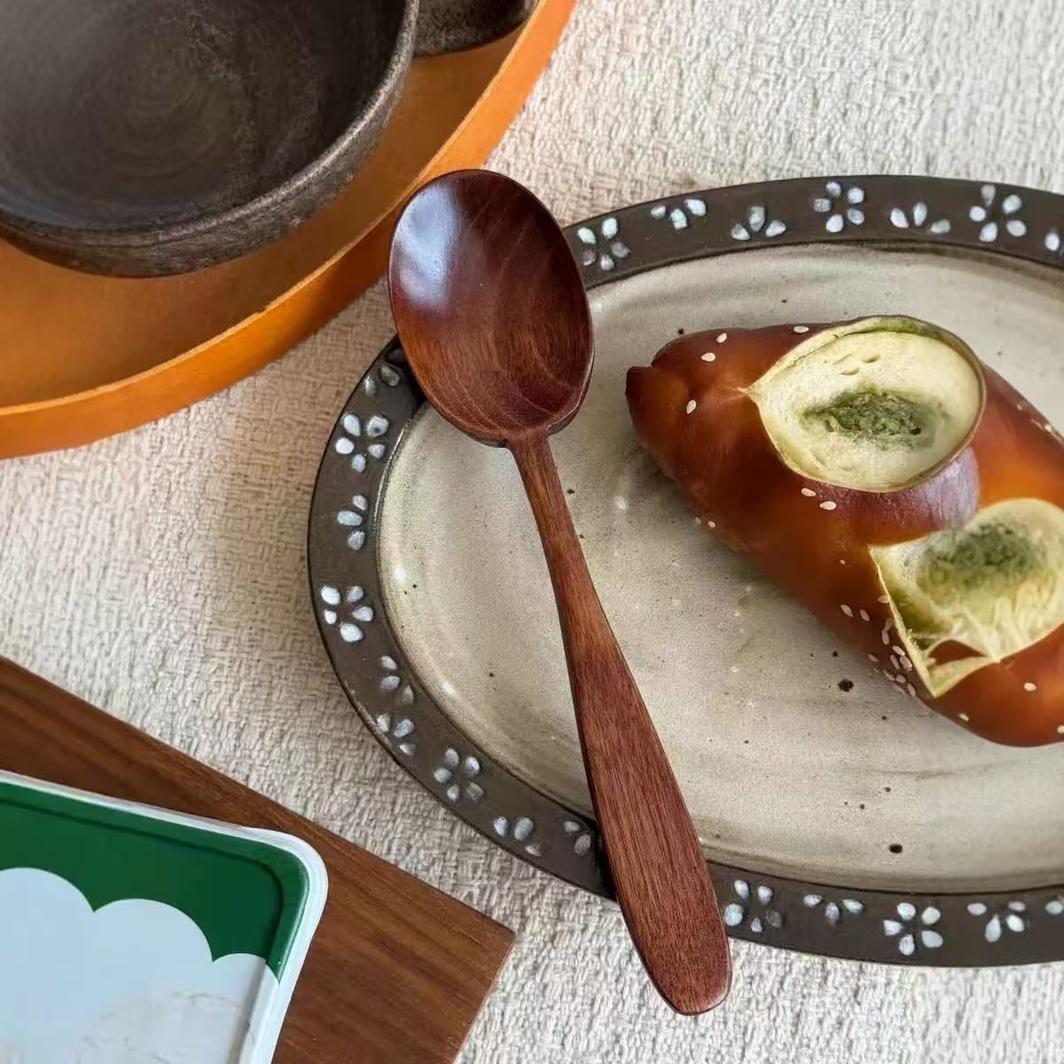  Thìa Gỗ Cầm Tay Cán Dài 